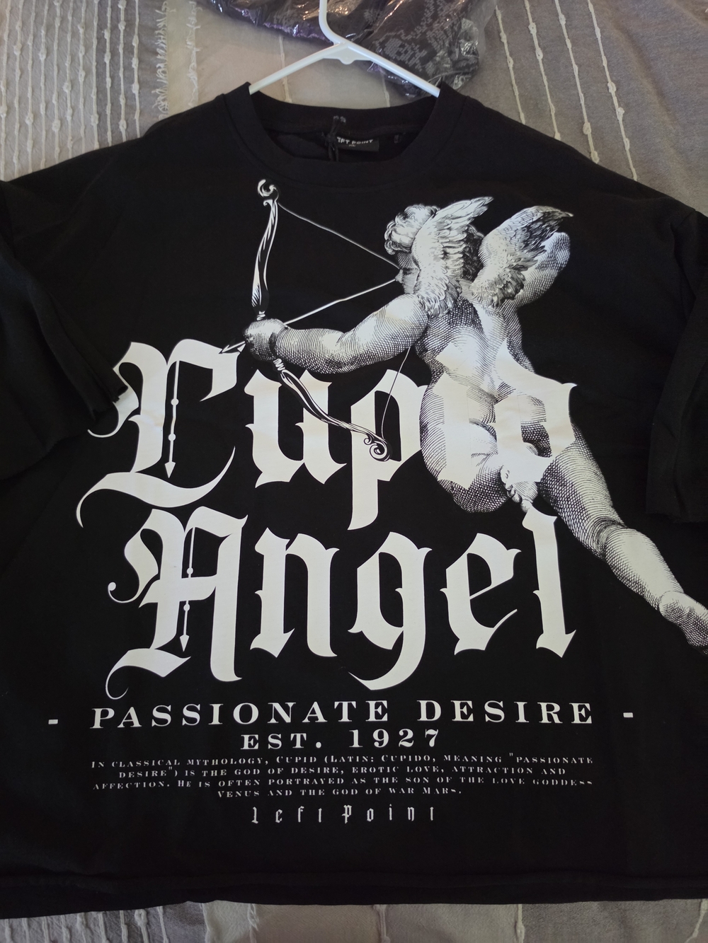 Angel Black Tee with White Angel Graphic